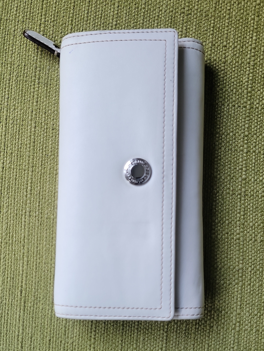 Coach White Leather Multicards & Checkbook Wallet Case